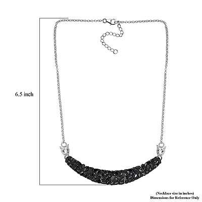 D'Joy Thai Black Spinel and Chrome Diopside 20.35 ctw Panther Necklace 18 Inches in Rhodium Over Sterling Silver 