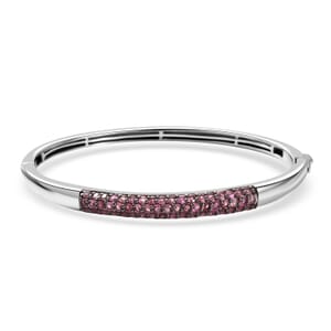 Ouro Fino Rubellite 1.90 ctw Bangle Bracelet in Rhodium Over Sterling Silver (6.50 In)