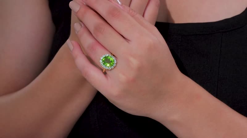 Peridot, Multi Gemstone Floral Ring in 18K Vermeil YG Over Sterling Silver (Size 10.0) 5.15 ctw