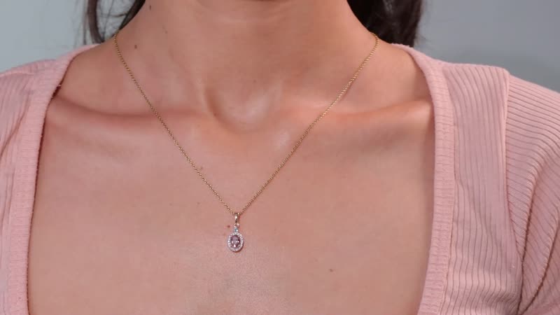 Premium Blush Tourmaline, Lagoon Tourmaline and G-H I2 Diamond 1.00 ctw Heart Pendant without Chain in 10K Rose Gold