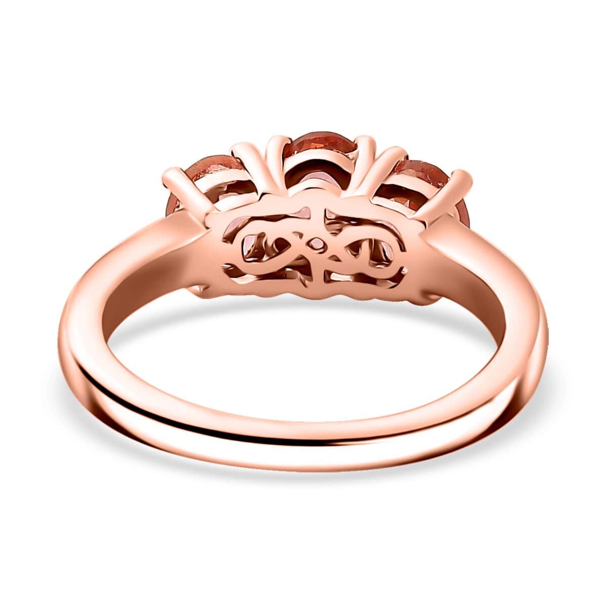 Premium Blush Tourmaline 1.35 ctw Infinity Pair Ring in 18K Vermeil Rose Gold Over Sterling Silver (Size 7.0) image number 4