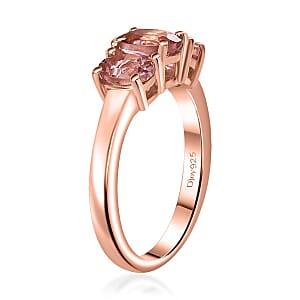 Premium Blush Tourmaline 1.35 ctw Infinity Pair Ring in 18K Vermeil Rose Gold Over Sterling Silver (Size 9.0)