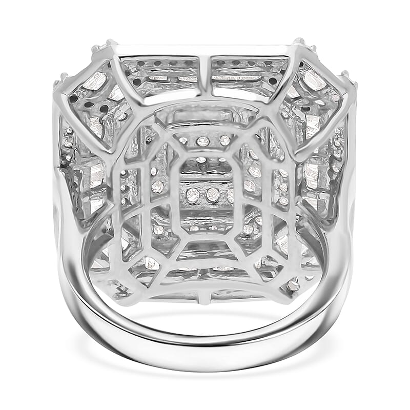 Diamond 1.50 ctw Ring in Platinum Over Sterling Silver (Size 7.0)