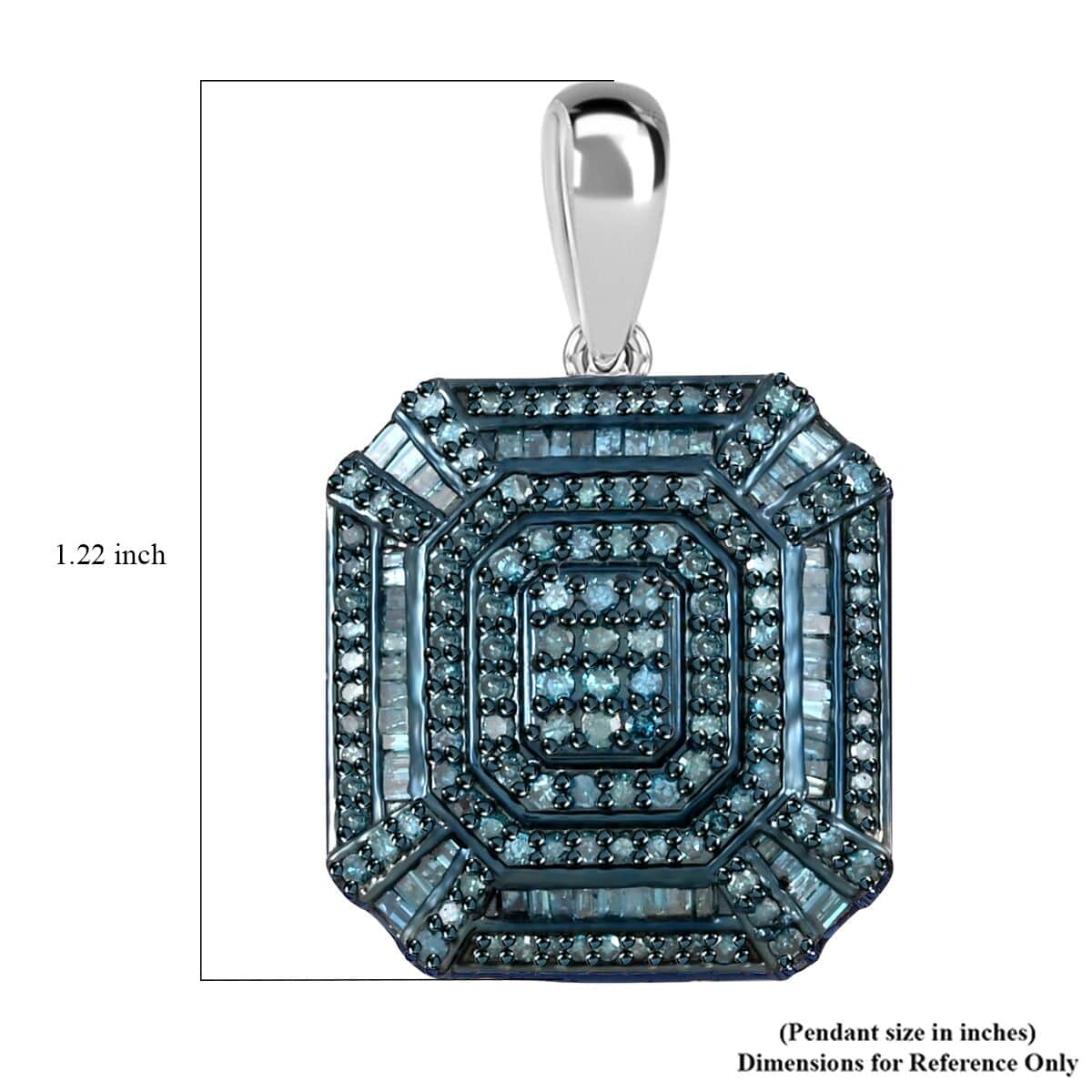 Blue Diamond 1.50 ctw Pendant in Platinum Over Sterling Silver  image number 5