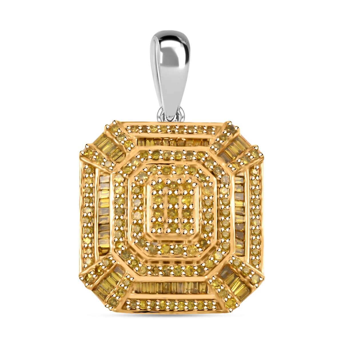 Yellow Diamond 1.50 ctw Pendant in Platinum Over Sterling Silver  image number 0