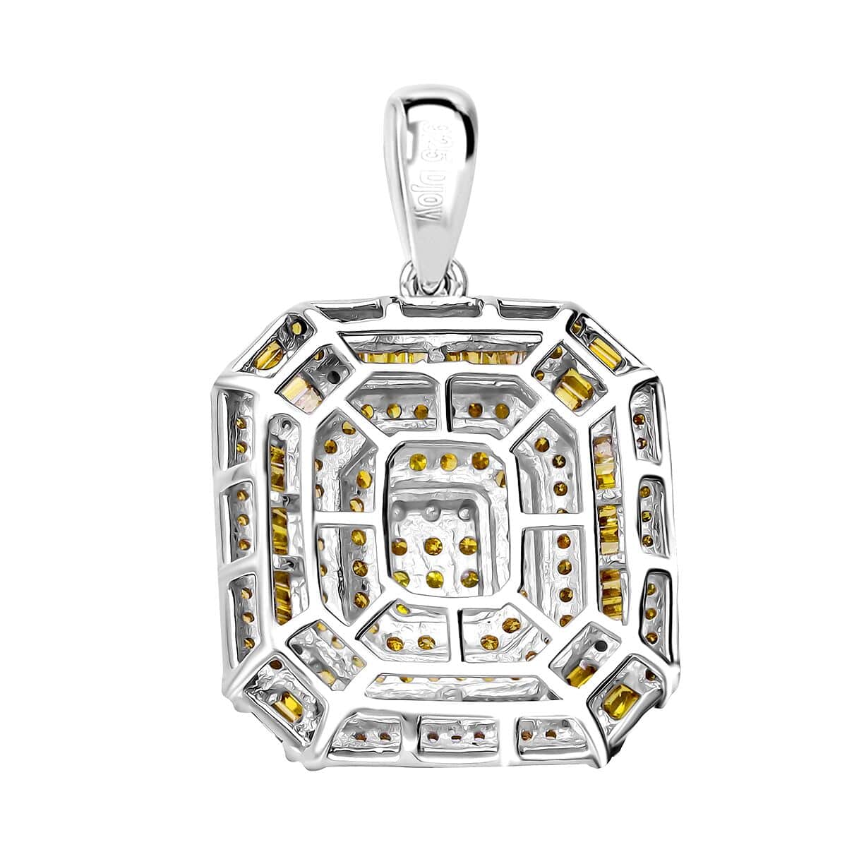 Yellow Diamond 1.50 ctw Pendant in Platinum Over Sterling Silver  image number 4