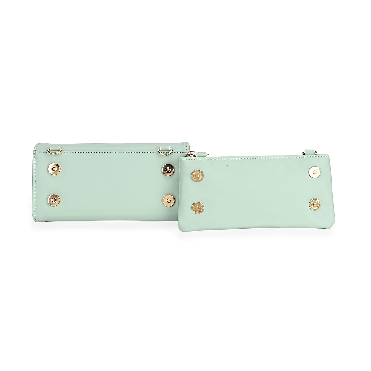 2-in-1 Olive Faux Leather Bifold Wallet Style Crossbody Bag with Shoulder Strap image number 5