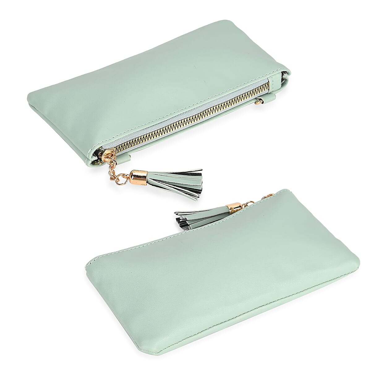 2-in-1 Olive Faux Leather Bifold Wallet Style Crossbody Bag with Shoulder Strap image number 6