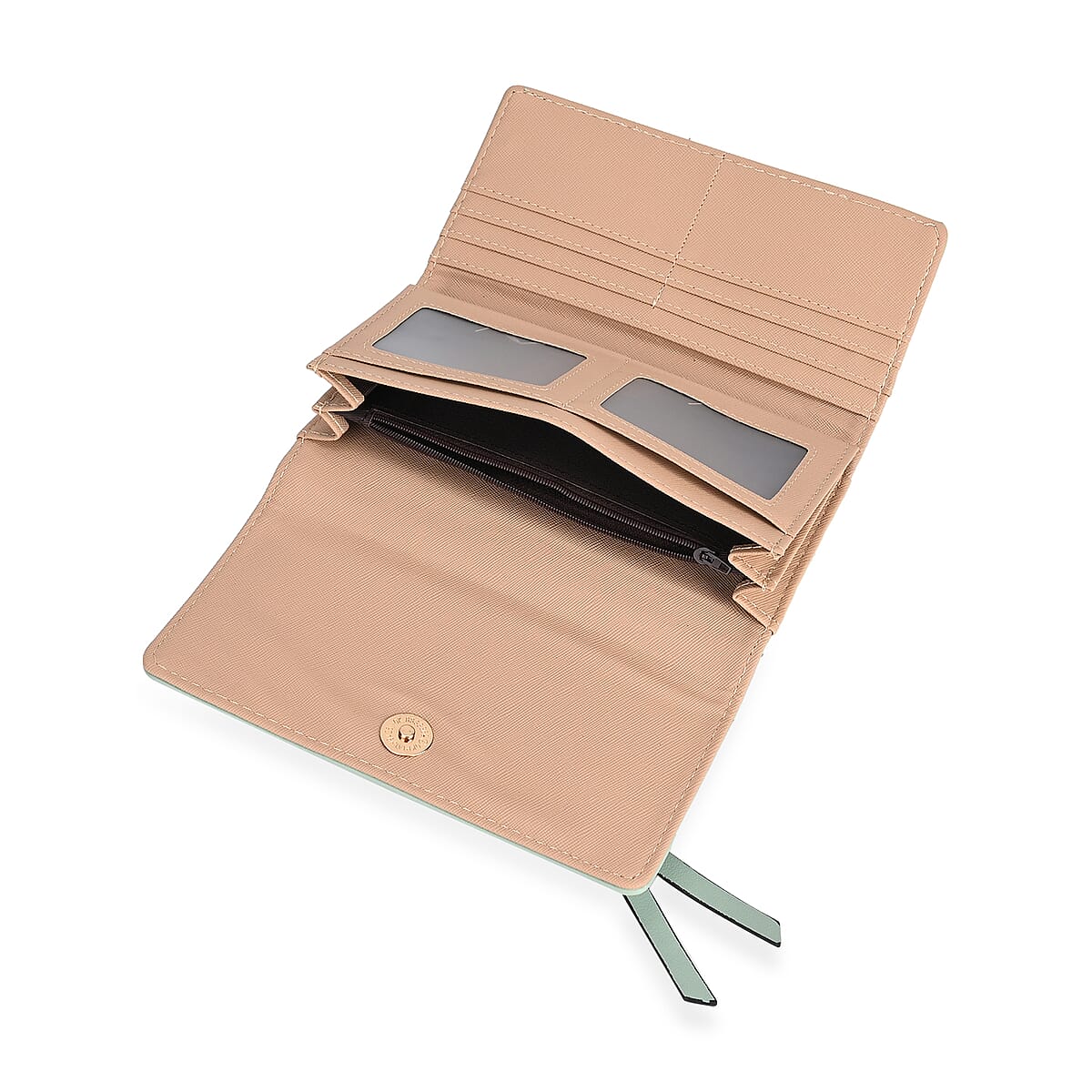 2-in-1 Olive Faux Leather Bifold Wallet Style Crossbody Bag with Shoulder Strap image number 8