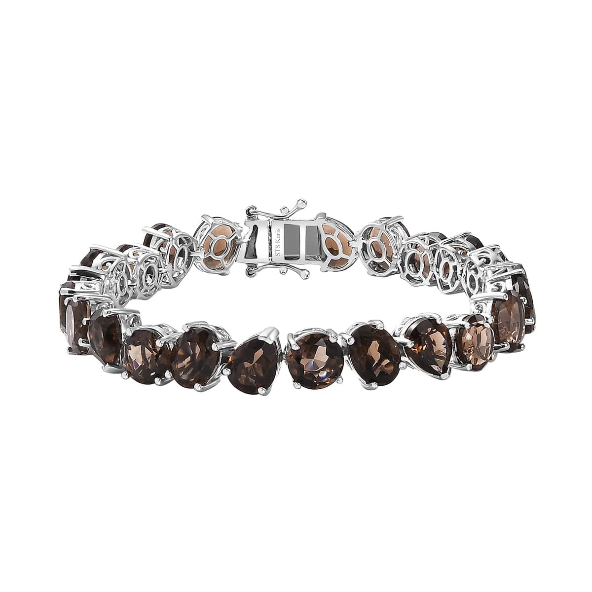 Karis Brazilian Smoky Quartz 40.85 ctw Bracelet in Platinum Bond (7.25 In) image number 0