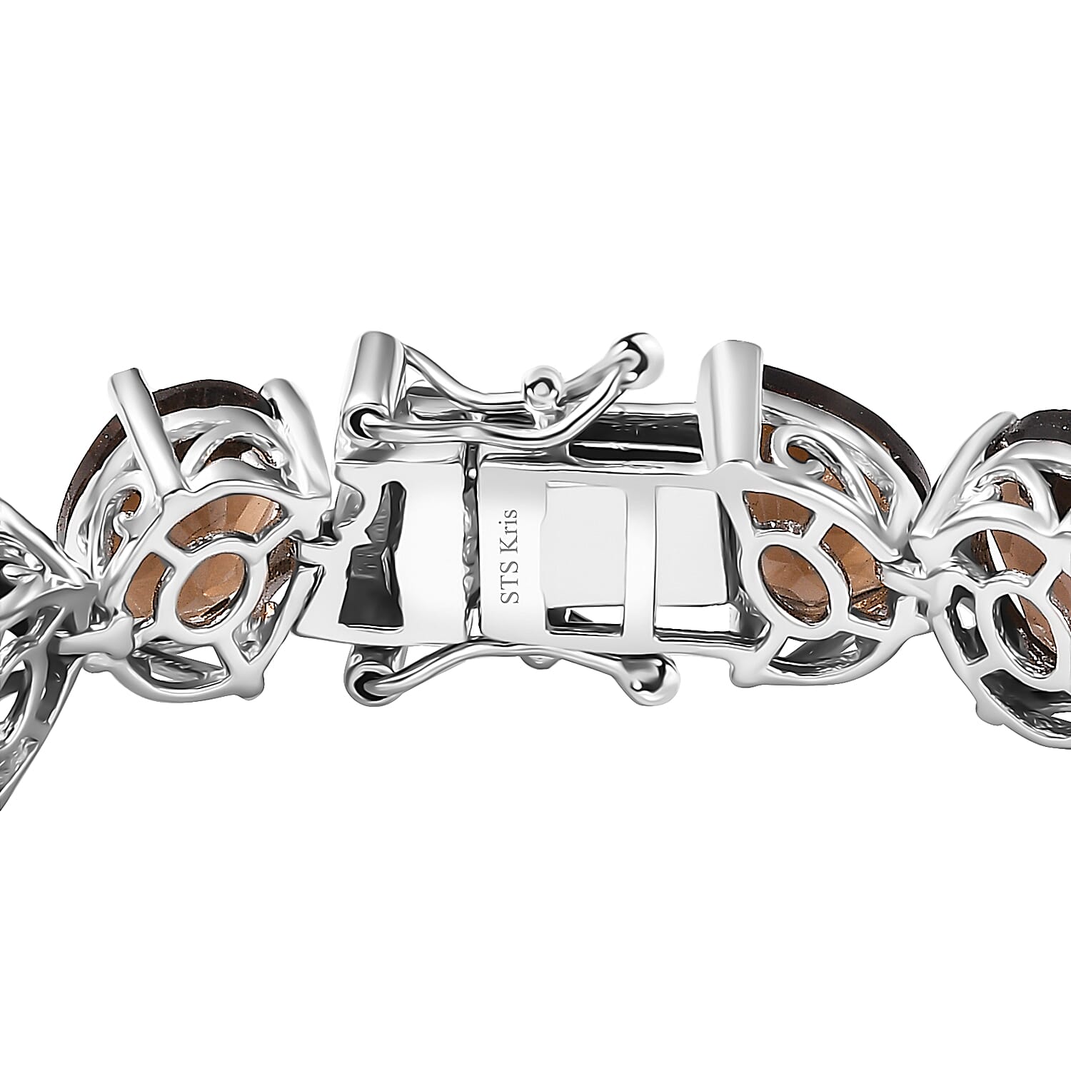 Karis Brazilian Smoky Quartz 40.85 ctw Bracelet in Platinum Bond (7.25 In)