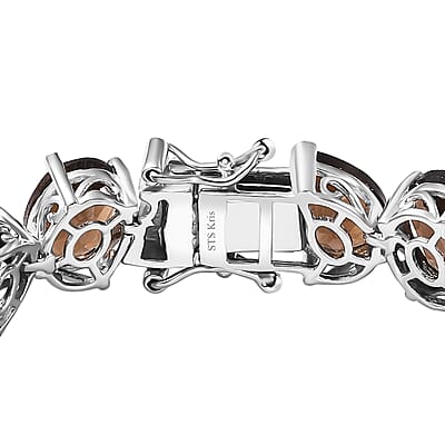 Karis Brazilian Smoky Quartz 40.85 ctw Bracelet in Platinum Bond (7.25 In)