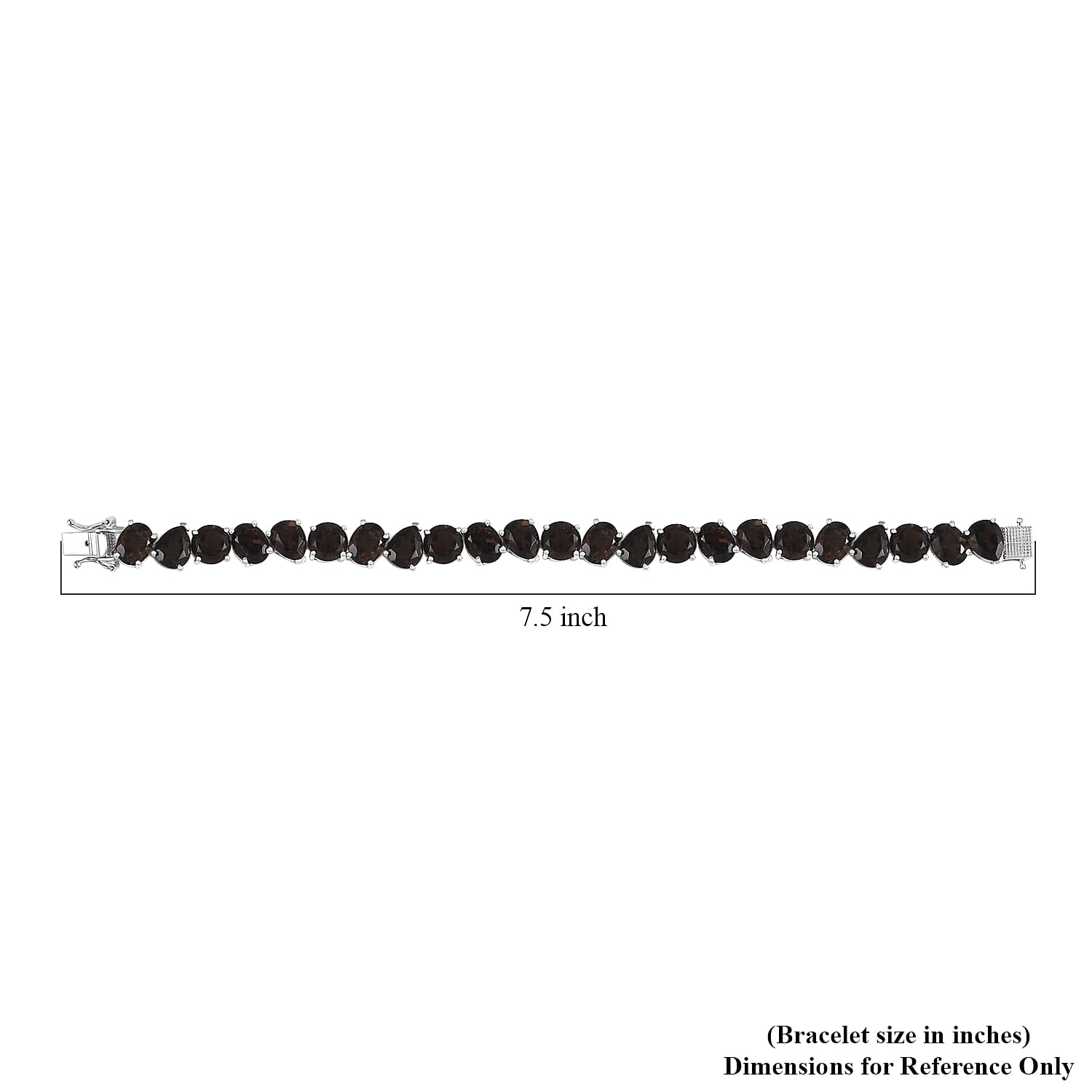 Karis Brazilian Smoky Quartz 40.85 ctw Bracelet in Platinum Bond (7.25 In)