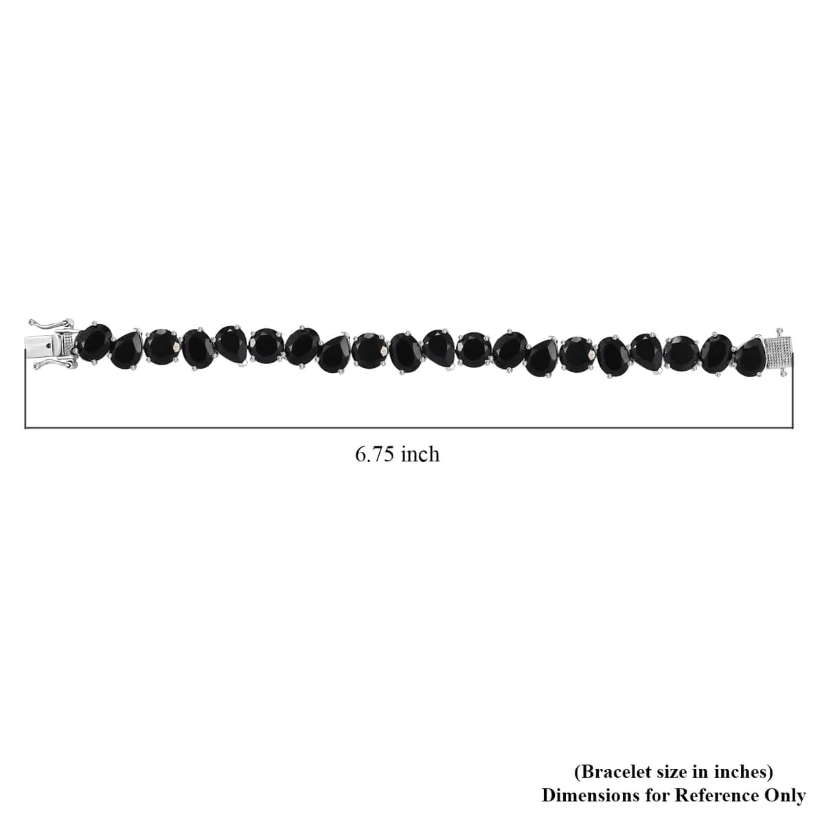 Karis Thai Black Spinel 46.10 ctw Bracelet in Platinum Bond (6.50 In) image number 4