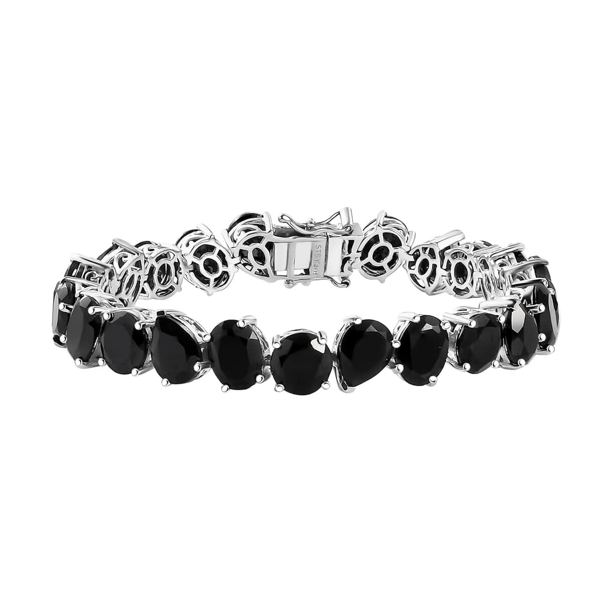 Karis Thai Black Spinel 53.00 ctw Bracelet in Platinum Bond (7.25 In) image number 0