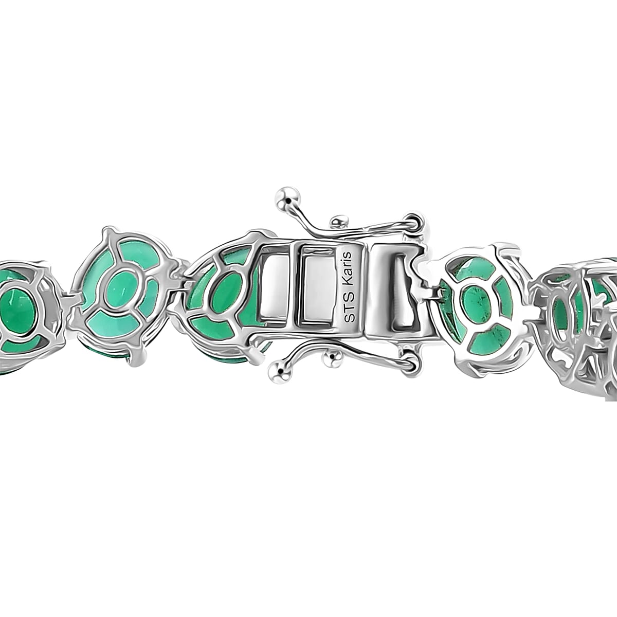 Karis Green Onyx 33.65 ctw Bracelet in Platinum Bond (6.50 In) image number 3