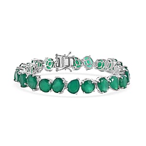 Karis Green Onyx 38.70 ctw Bracelet in Platinum Bond (7.25 In)