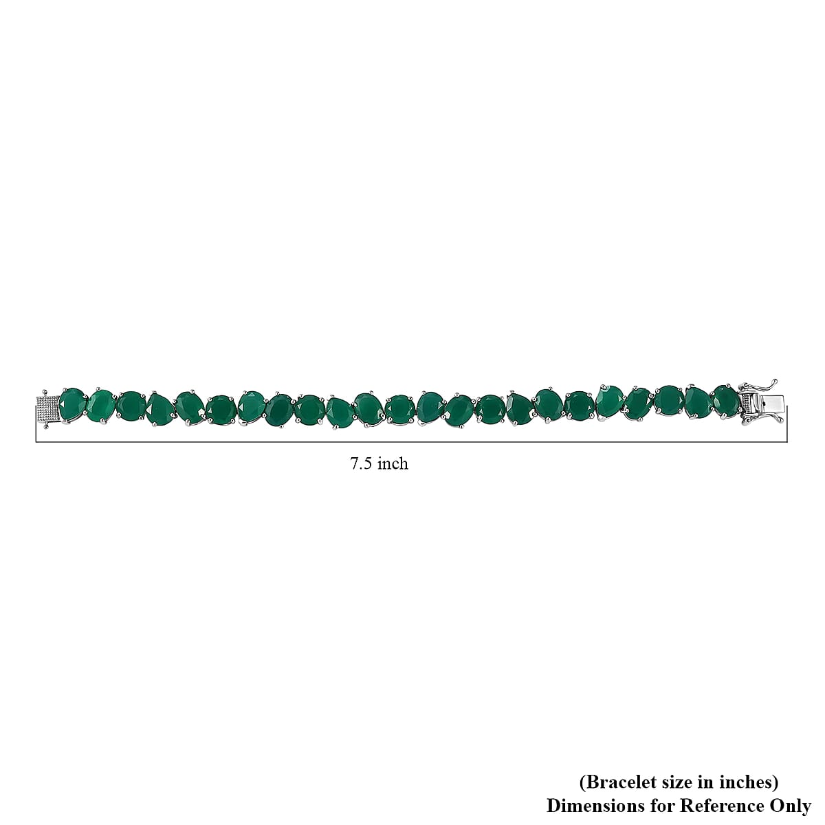 Karis Green Onyx 38.70 ctw Bracelet in Platinum Bond (7.25 In) image number 4