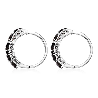 Ankur Treasure Chest Karis Brazilian Smoky Quartz 18.15 ctw Hoop Earrings in Platinum Bond