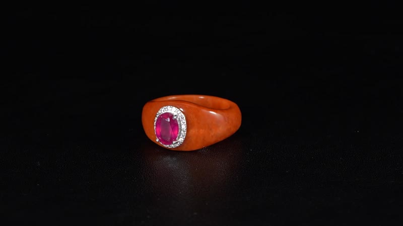 Niassa Ruby (FF), Red Jade (D) and White Zircon 29.75 ctw Ring in Rhodium Over Sterling Silver (Size 10.0)