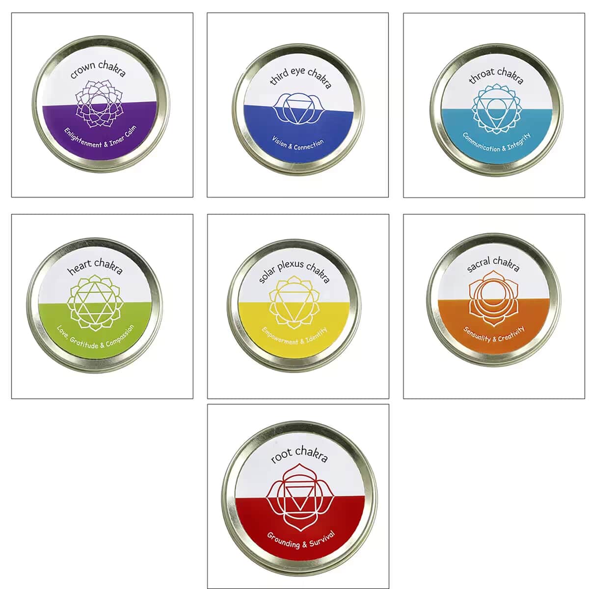 Set of 7 Scented Seven Chakra Gemstone Candle with fragrance - Vanilla, Jasmine, Rose, Lemongrass image number 8