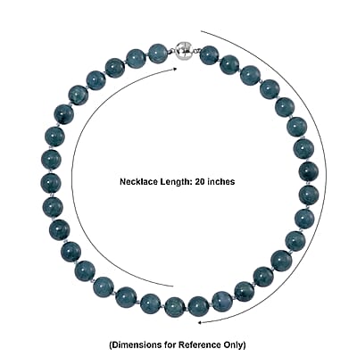 Natural Olmec Jadeite 620.00 ctw Beaded Magnetic Clasp Necklace in Rhodium Over Sterling Silver 20 Inches