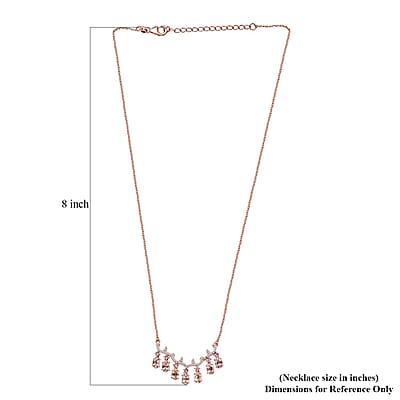 D'Joy Premium Marropino Morganite and Multi Gemstone 3.90 ctw Wisteria flower Garland Necklace in 18K Vermeil Rose Gold Over Sterling Silver 18 Inches