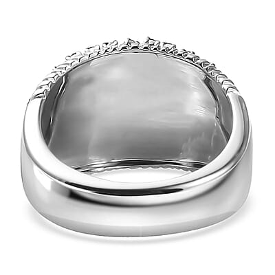 GP Italian Garden Collection Blue Diamond 0.50 ctw Ring in Rhodium Over Sterling Silver (Size 10.0)