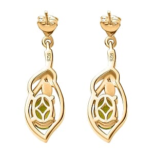 Peridot 1.60 ctw Earrings in Vermeil YG Over Sterling Silver