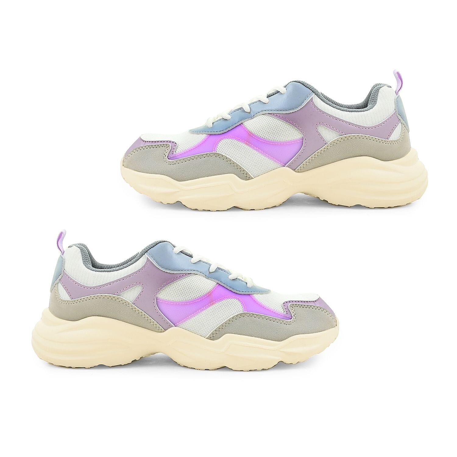Layer 8 Women's Lilac Star Sneakers - Size 10