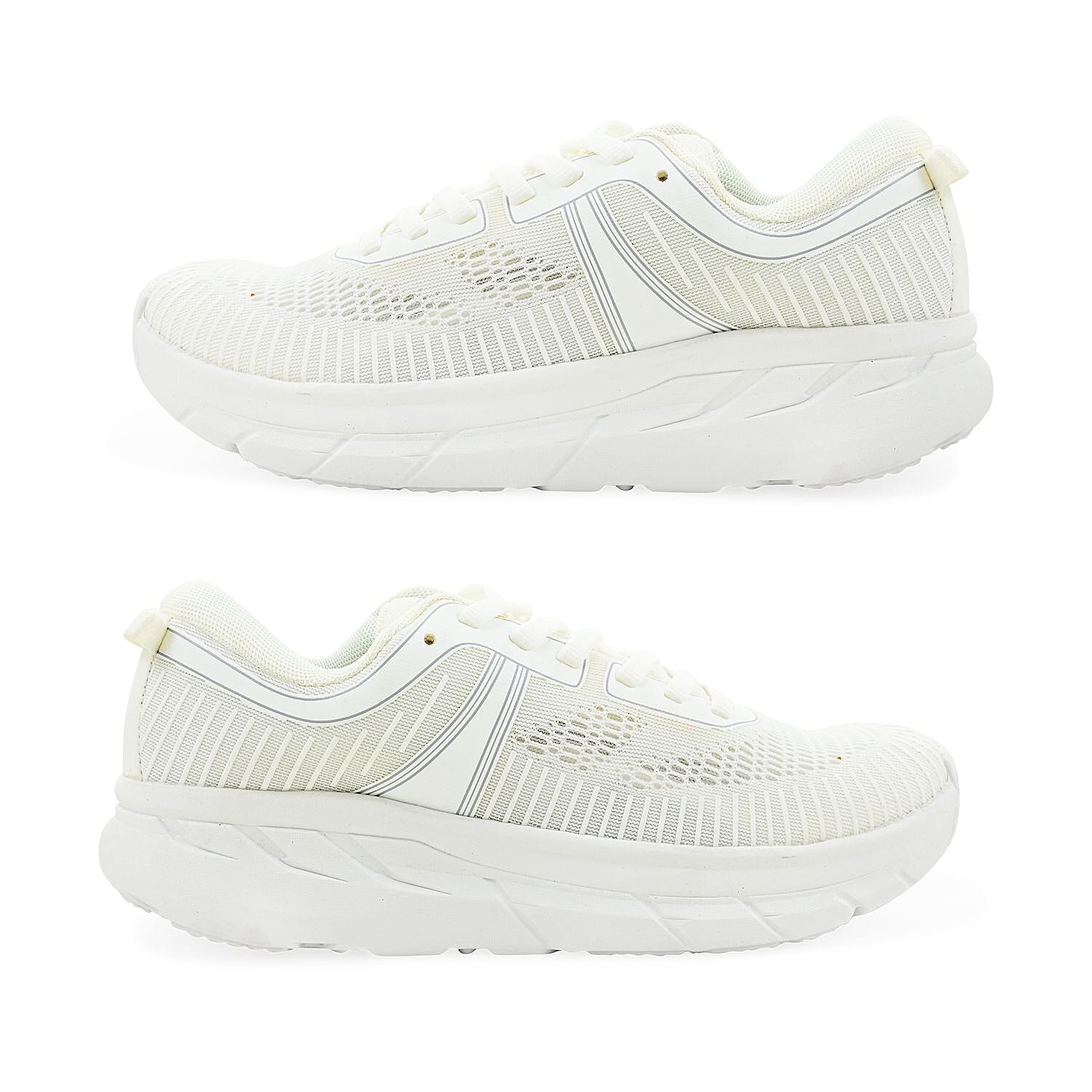 Layer 8 White Women's Off-Road Sneakers - Size 10