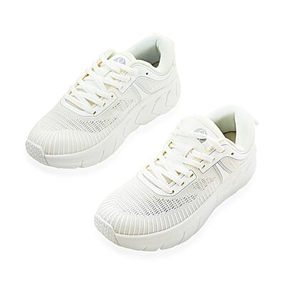 Layer 8 White Women's Off-Road Sneakers - Size 10