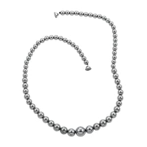 Terahertz Beaded Graduation Necklace 20 Inches in Rhodium Over Sterling Silver with Magnetic Lock 182.50 ctw