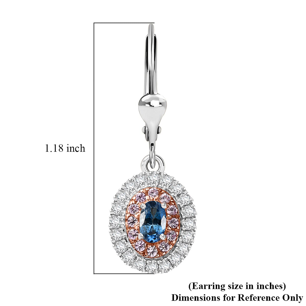 Santa Maria Aquamarine and Multi Gemstone 1.30 ctw Aqua Blossom Earrings in Rhodium Over Sterling Silver
