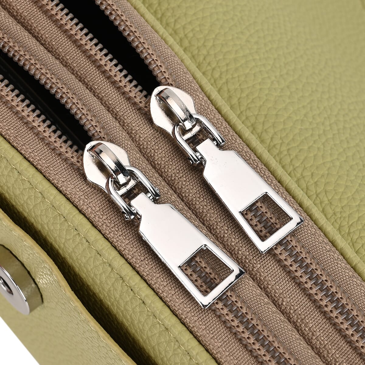 Olive Faux Leather Crossbody Bag with Shoulder Strap image number 5