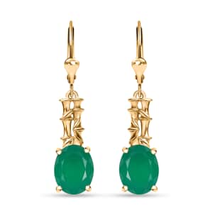 Verde Onyx 4.15 ctw Bamboo Earrings in 18K Vermeil YG Over Sterling Silver 