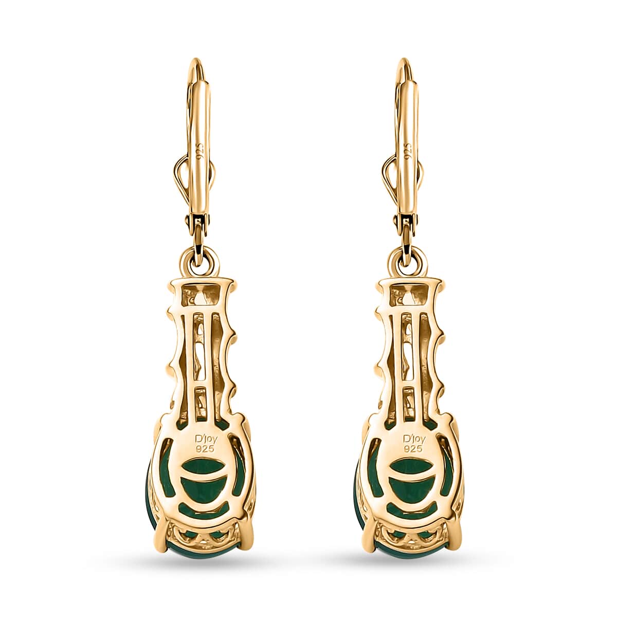 Verde Onyx 4.15 ctw Bamboo Earrings in 18K Vermeil YG Over Sterling Silver  image number 4