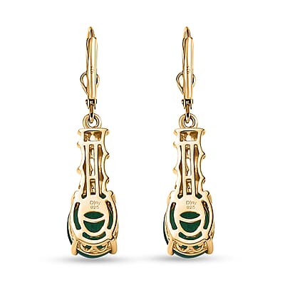 Verde Onyx 4.15 ctw Bamboo Earrings in 18K Vermeil YG Over Sterling Silver 