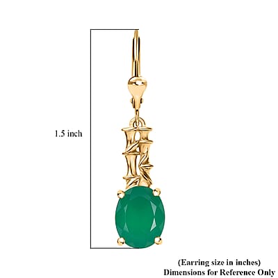 Verde Onyx 4.15 ctw Bamboo Earrings in 18K Vermeil YG Over Sterling Silver 