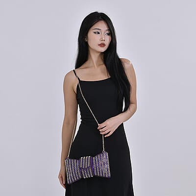 Fashionable Bow-shaped Crystal Clutch Bag