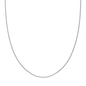 Rhodium Over Sterling Silver Cube Chain 20 Inches 1.75 Grams