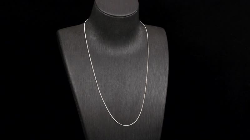 Rhodium Over Sterling Silver Cube Chain 20 Inches 1.75 Grams