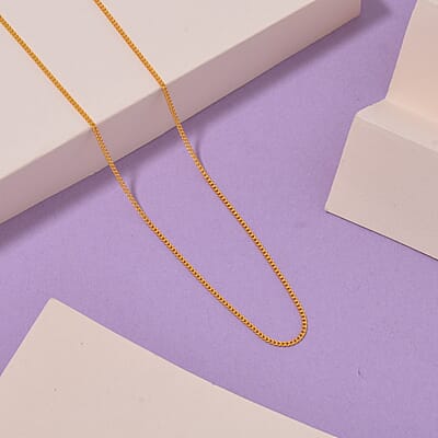 14K Yellow Gold Over Sterling Silver Cube Chain 20 Inches 1.75 Grams