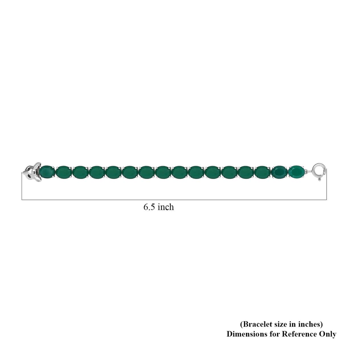 Verde Onyx and Thai Black Spinel 28.25 ctw Fox Bracelet in Rhodium Over Sterling Silver (6.50 In) image number 3