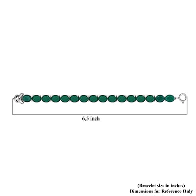 Verde Onyx and Thai Black Spinel 28.25 ctw Fox Bracelet in Rhodium Over Sterling Silver (6.50 In)