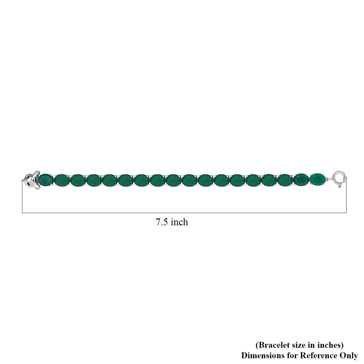 Verde Onyx and Thai Black Spinel 35.25 ctw Fox Bracelet in Rhodium Over Sterling Silver (8.00 In) image number 4