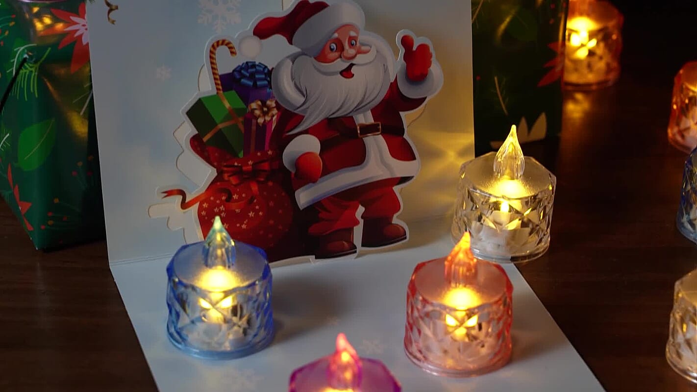 Ankur Treasure Chest Livmore Set of 24 pcs Multi Color Candle with Warm Lights