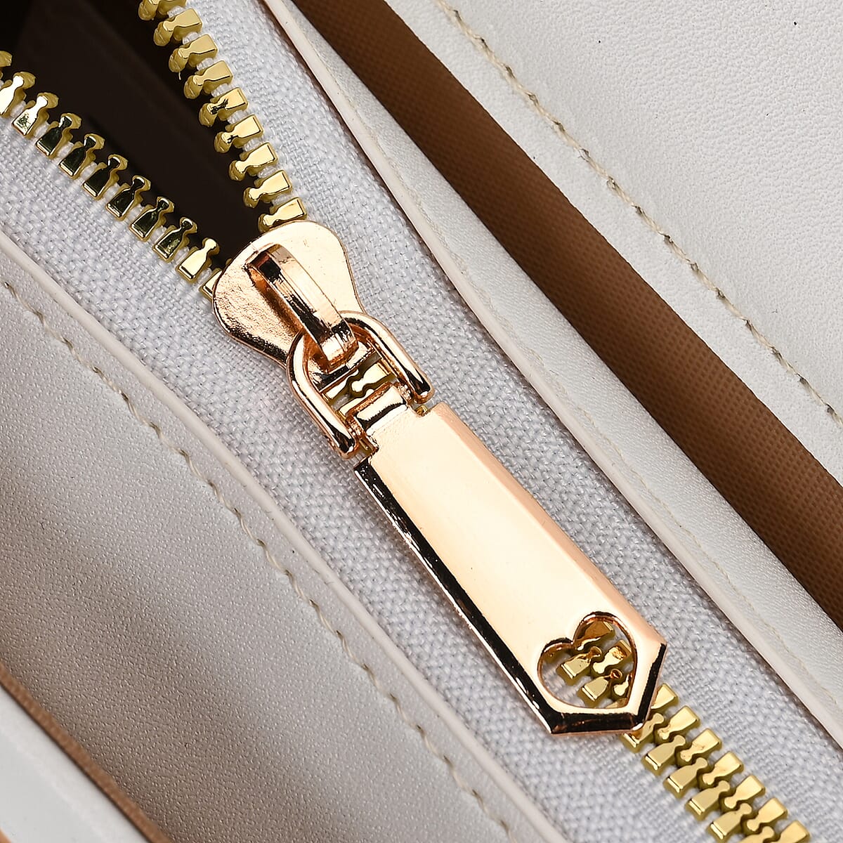 White Faux Leather Crossbody Bag with Shoulder Strap 47 Inches image number 5