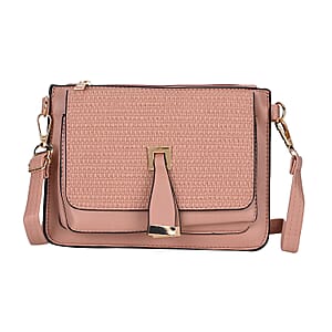 2in 1 Pink Faux Leather Crossbody Bag and Belt Bag with Strap