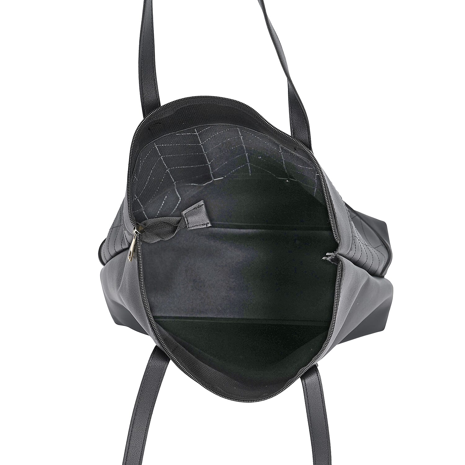 Set of 3 Bags, Black Faux Leather Tote Bag, Crossbody Bag and Wrist Bag